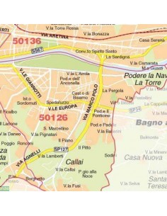 Mappa di Firenze jpg 1:50.000 con CAP 2