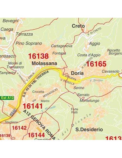 Mappa di Genova jpg 1:100.000 con CAP