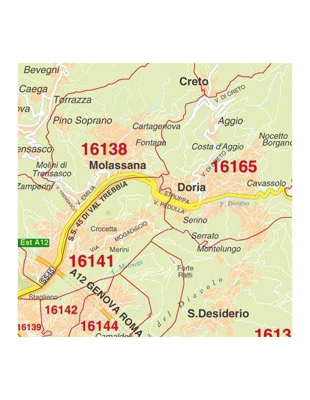 Mappa di Genova jpg 1:100.000 con CAP