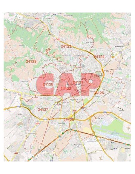 Mappa dei cap di Bergamo jpg