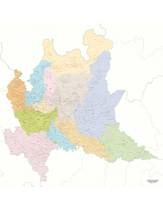Mappa dei Comuni della Lombardia - Pannello 120x120 cm