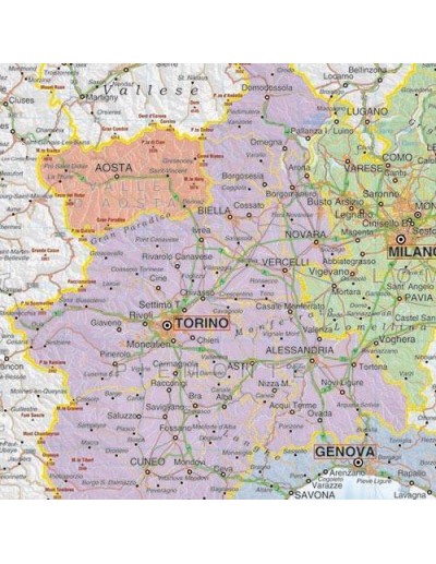 Mappa dell'Italia Politica - PANNELLO 178x200 cm