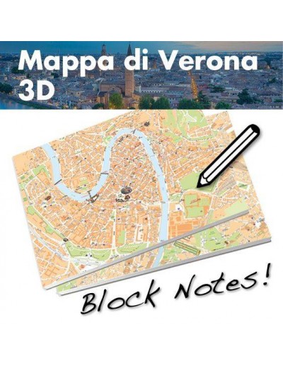 Mappa di Verona su Block Notes A3