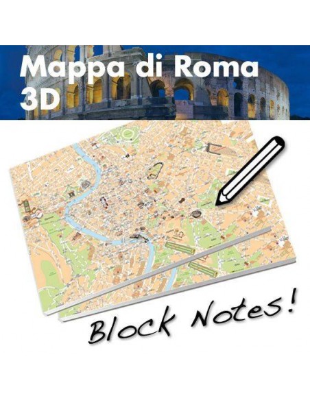 Mappa di Roma su Block Notes A3