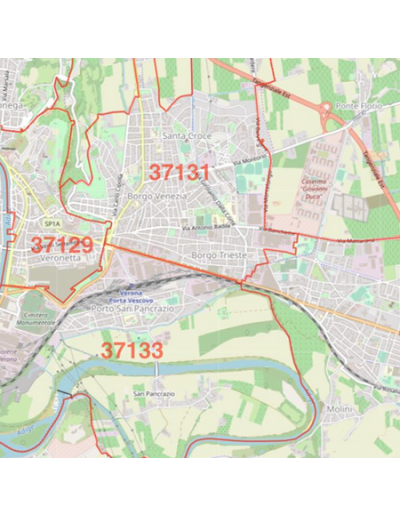 Mappa dei cap di Verona jpg