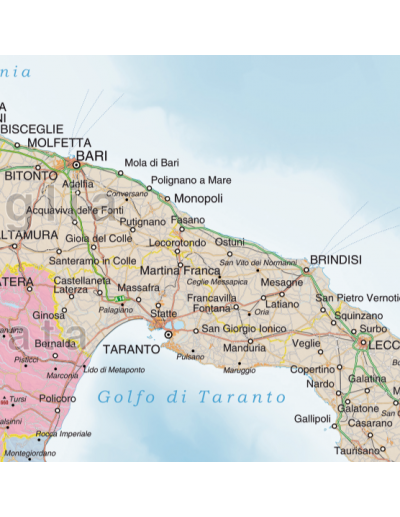 Mappa dell'Italia Politica - PANNELLO 120x135 cm