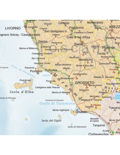 Mappa dell'Italia Politica - PANNELLO 120x135 cm