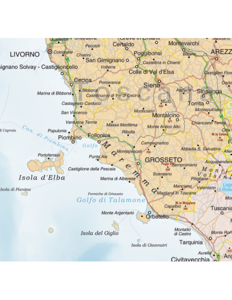 Mappa dell'Italia Politica - PANNELLO 120x135 cm