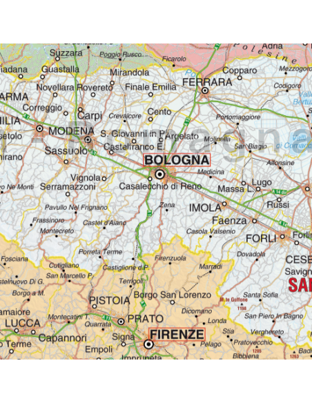 Mappa dell'Italia Politica - PANNELLO 120x135 cm