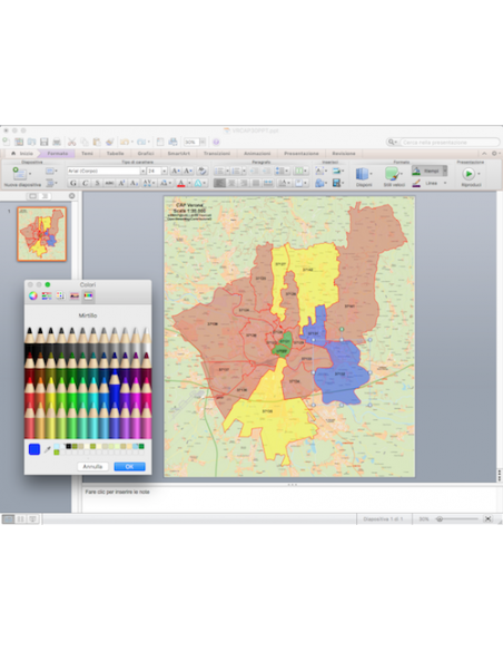 Mappa dei CAP di Verona con stradario PowerPoint
