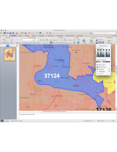 Mappa dei CAP di Verona con stradario PowerPoint