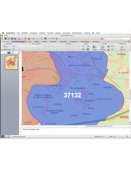 Mappa dei CAP di Verona con stradario PowerPoint