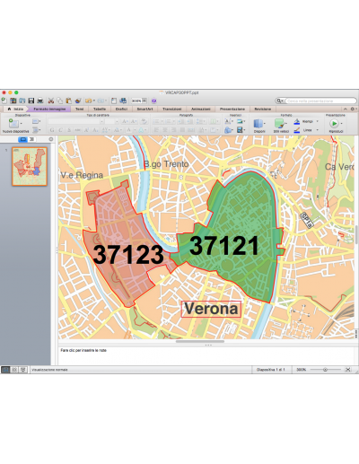 Mappa dei CAP di Verona con stradario PowerPoint