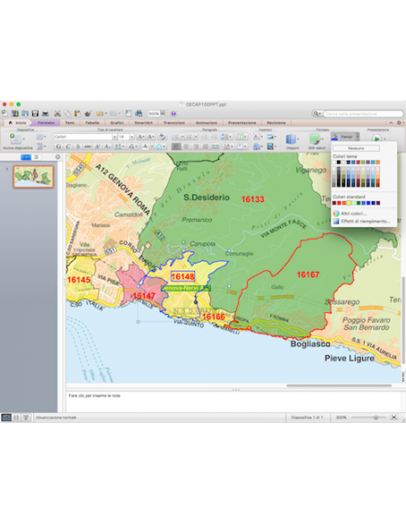 Mappa dei CAP di Genova con stradario PowerPoint