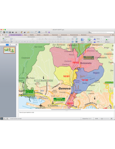 Mappa dei CAP di Genova con stradario PowerPoint