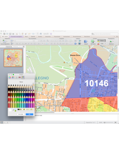 Mappa dei CAP di Torino con stradario PowerPoint