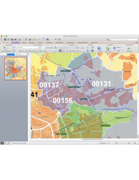 Mappa dei CAP di Roma comune con stradario PowerPoint