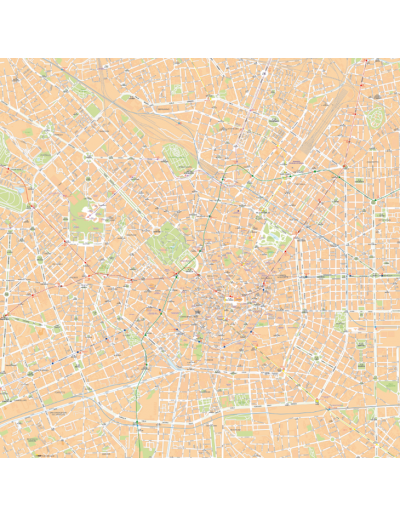 Mappa di Milano - PANNELLO 100x100 cm