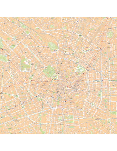 Mappa di Milano - PANNELLO 100x100 cm