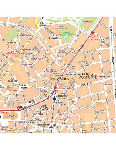 Mappa di Milano - PANNELLO 100x100 cm