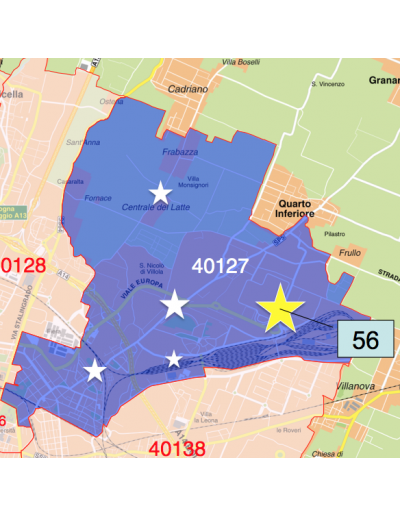 Mappa dei CAP di Bologna con stradario PowerPoint