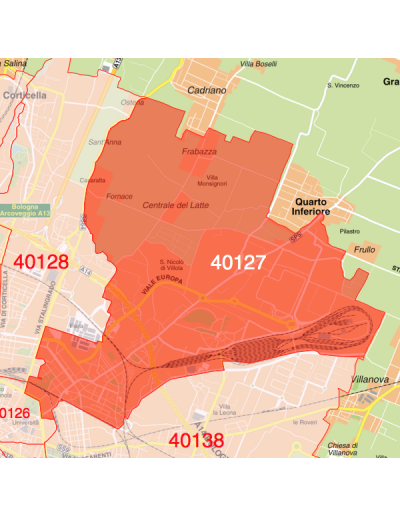 Mappa dei CAP di Bologna con stradario PowerPoint