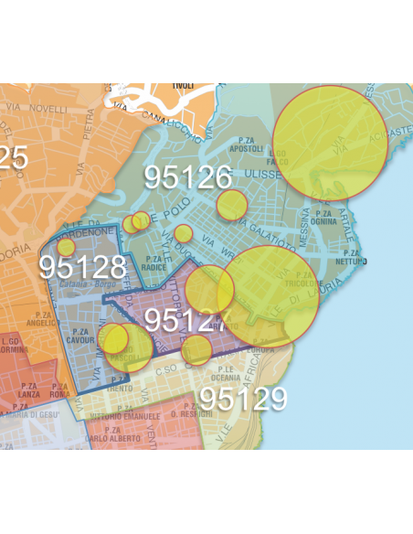 Mappa dei CAP di Catania con stradario PowerPoint