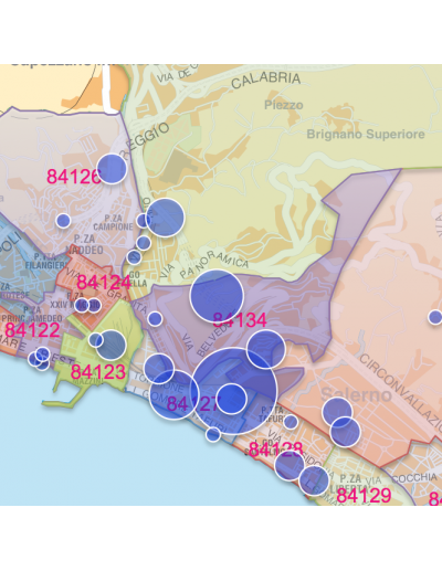 Mappa dei CAP di Salerno con stradario PowerPoint