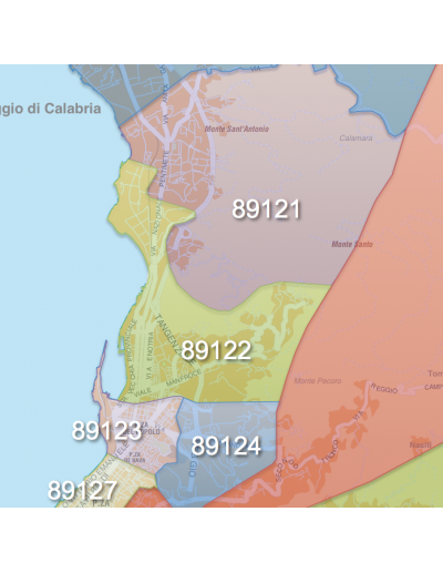 Mappa dei CAP di Reggio Calabria con stradario...