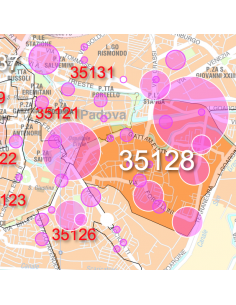 Mappa dei CAP di Padova con stradario PowerPoint 2