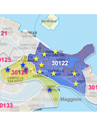 Mappa dei CAP di Venezia con stradario PowerPoint