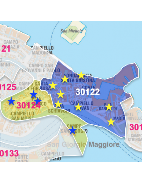 Mappa dei CAP di Venezia con stradario PowerPoint