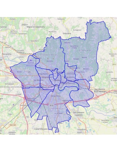 Mappa dei quartieri di Verona KML