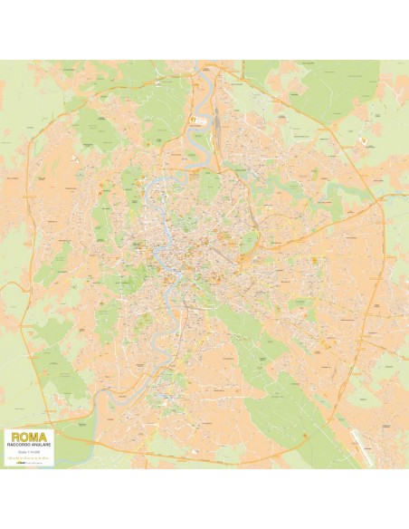 Mappa di Roma GRA - Pannello 160x160 cm