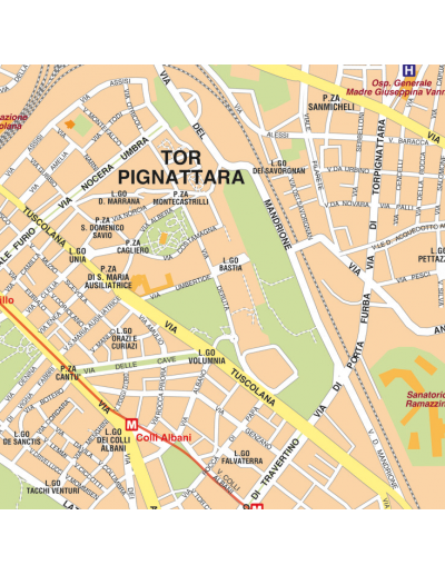 Mappa di Roma GRA - Pannello 160x160 cm