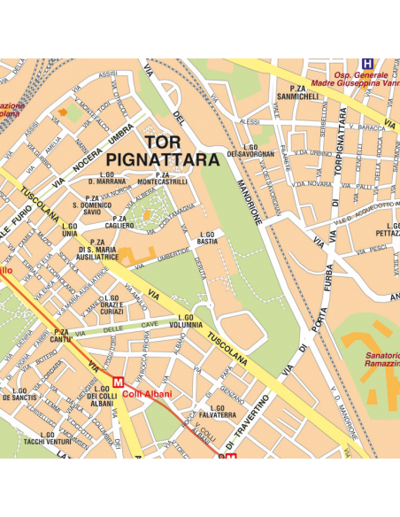 Mappa di Roma GRA - Pannello 160x160 cm