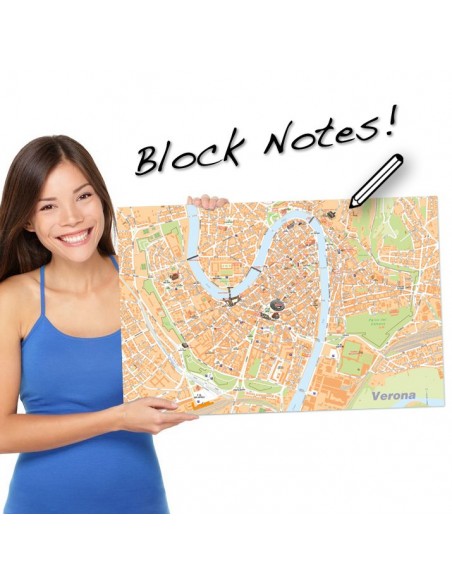 Mappa di Verona su Block Notes A3