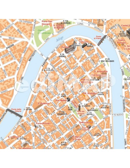 Mappa di Verona su Block Notes A3