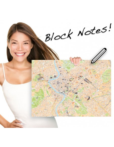 Mappa di Roma su Block Notes A3