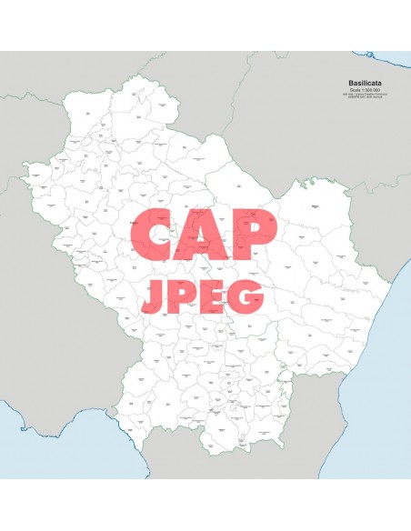Mappa dei comuni e CAP della Basilicata jpg