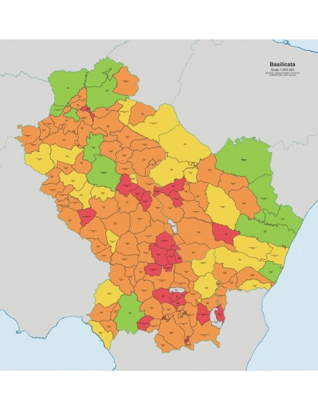 Mappa dei comuni e CAP della Basilicata jpg