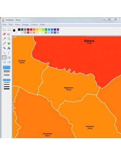 Mappa dei comuni e CAP della Basilicata jpg