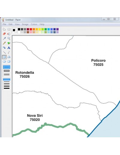 Mappa dei comuni e CAP della Basilicata jpg