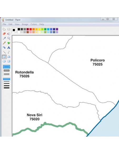 Mappa dei comuni e CAP della Basilicata jpg
