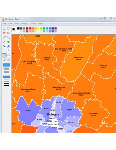 Mappa dei comuni e CAP dell'Emilia Romagna jpg