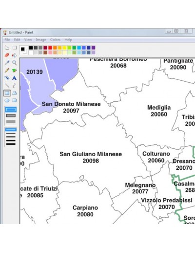 Mappa dei comuni e CAP della Lombardia jpg
