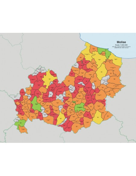 Mappa dei comuni e CAP del Molise jpg