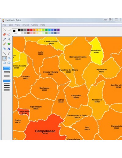 Mappa dei comuni e CAP del Molise jpg