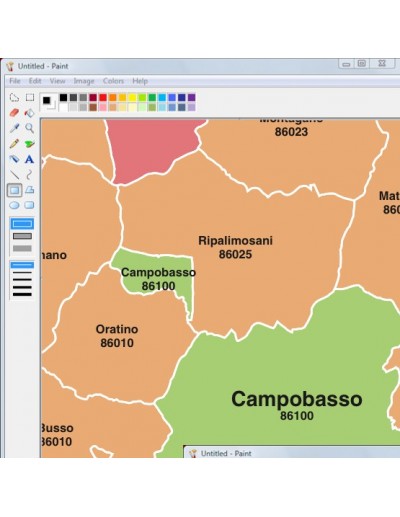 Mappa dei comuni e CAP del Molise jpg