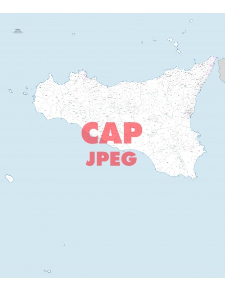 Mappa dei comuni e CAP della Sicilia jpg